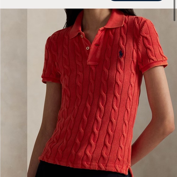 🎀 HOST PICK 🎀Ralph Lauren Bright Pink Cable Knit Polo - Picture 8 of 12